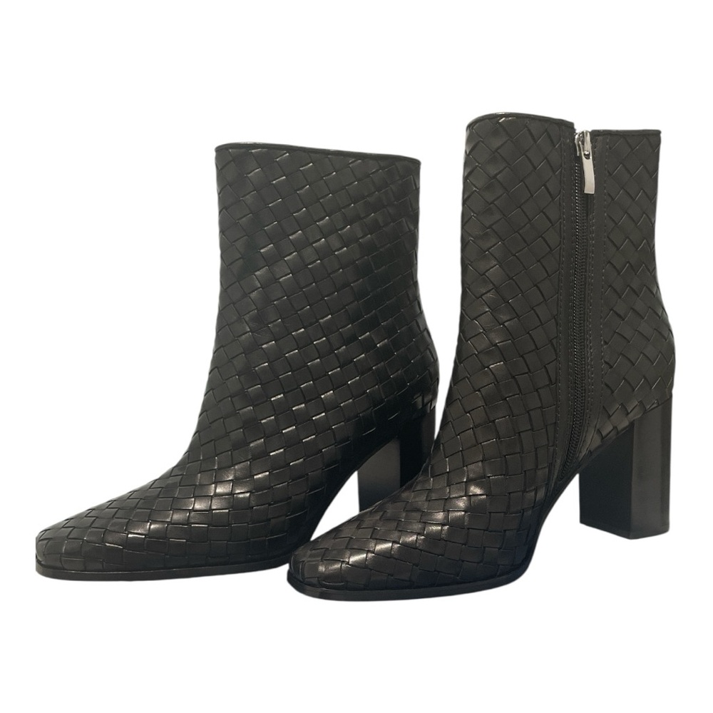 PAIGE Frances Woven Black Leather boots 8.5